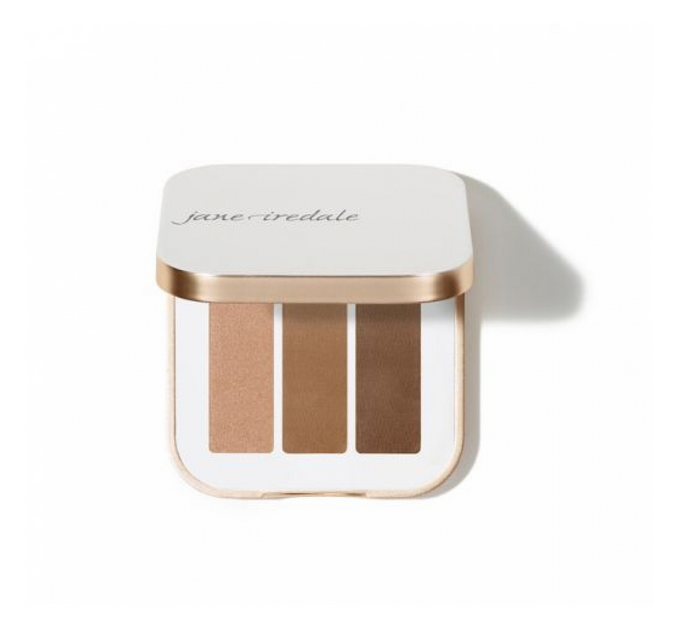 Jane Iredale Тени для век тройные с зеркалом Коньячный микс PurePressed Eyeshadow Triple Cognac