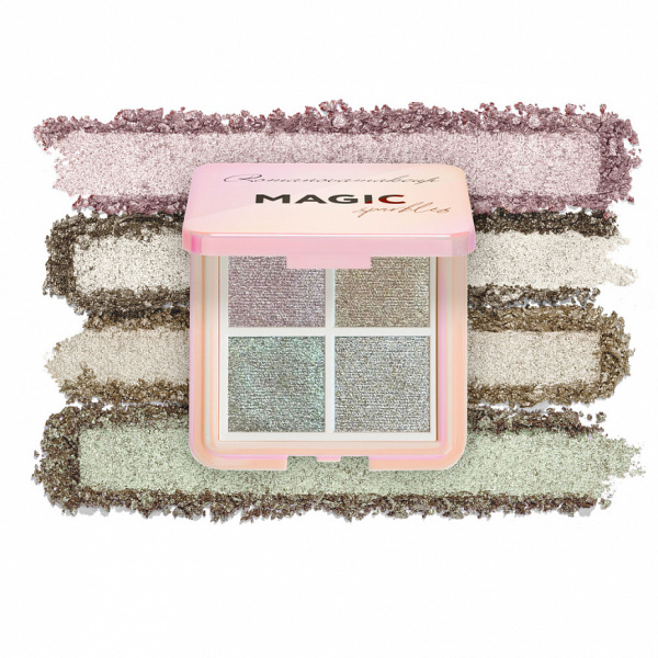 RomanovaMakeUp Палетка теней д/век 4Color Eyeshadow Pallete Magic Sparkles